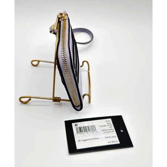 Kate Spade KI663 Devin Coin Card Case Wristlet Lavender Cream Saffiano Leather - Picture 5 of 15